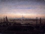 Caspar David Friedrich Greifswald w swietle ksiezyca oil painting artist